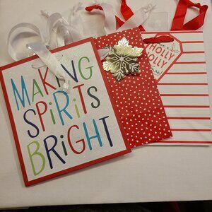 3 Piece Small Gift Bag Lot - 5"x6"